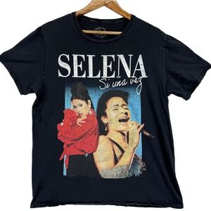Selena Shirt Mens Medium Black Si Una Vez Tejano‎ Latin Music Graphic Tee Pop